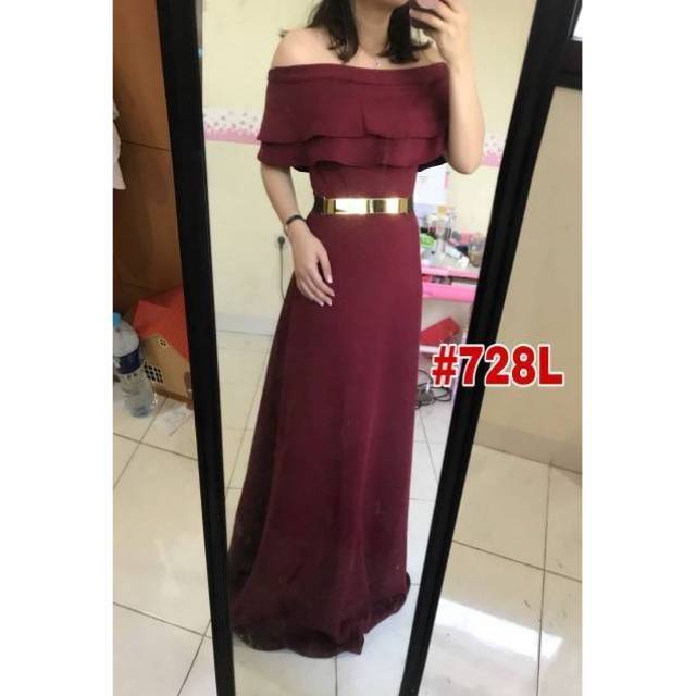 [VM] - Dress sabrina fashion wanita  Longdress Sabrina polos pesta Mydress collection 741