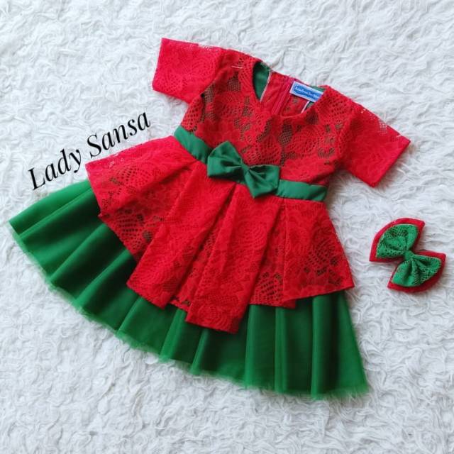 Ethnickidswear lollylalytha lady sansa dress natal anak baju natal anak brokat anak baju natal bayi