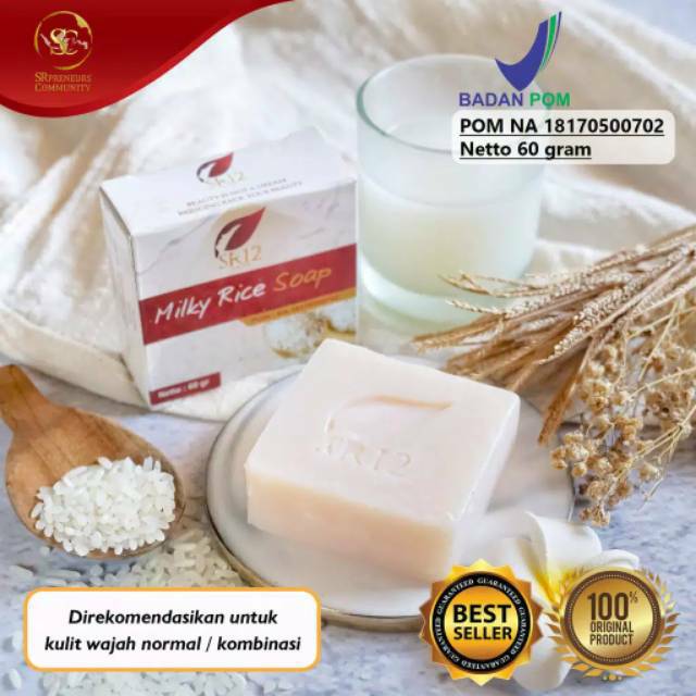 SR12 MILKY RICE Herbal Soap Sabun Beras Susu Beruang Madu Thailand Jepang Gluta Collagen Langkawi
