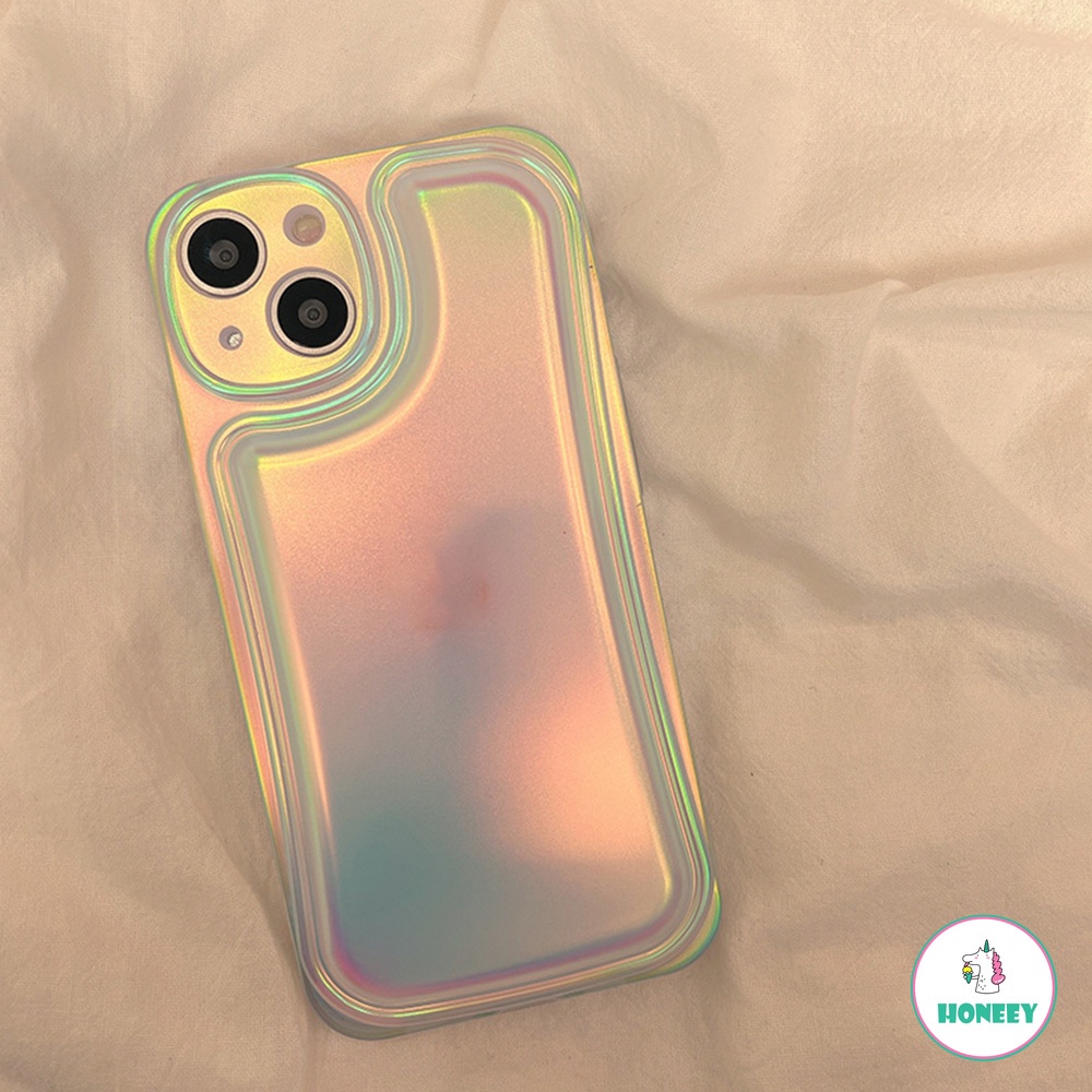 Soft Case TPU Ultra Slim Shockproof Warna Gradasi Laser Untuk IPhone 14 13 12 11 Pro Max