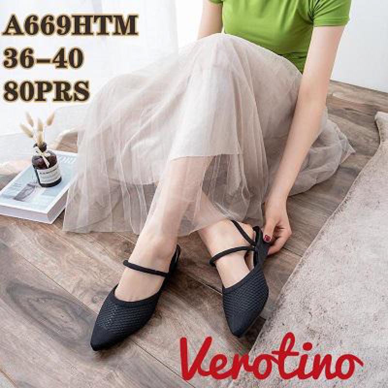 Sandal Jelly Verotino A669 Sandal Jelly Slop Bustong Tali Dua Tebal 4 cm Terbaru