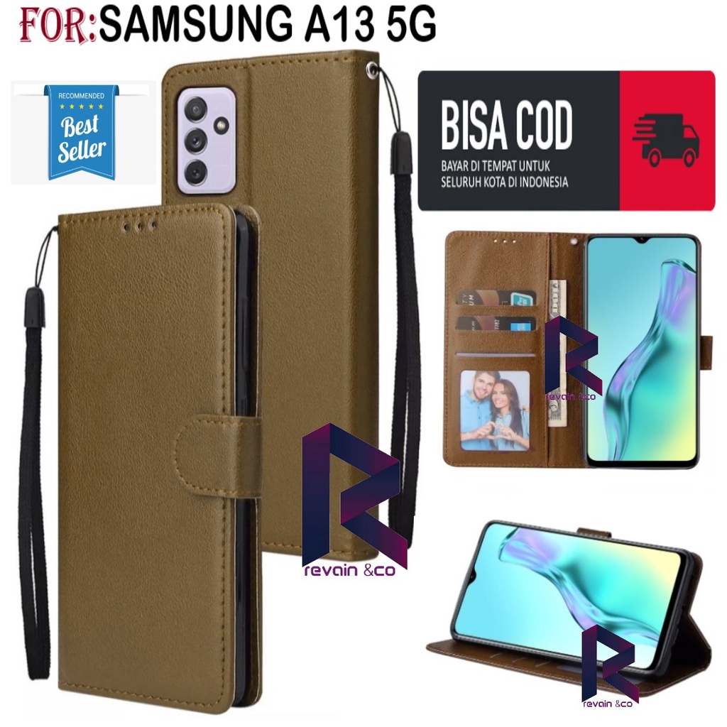 NEW SAMSUNG GALAXY A13 5G 2022 CASE FLIP WALLET LEATHER KULIT PREMIUM SARUNG BUKA TUTUP FLIP CASE SAMSUNG A13 5G