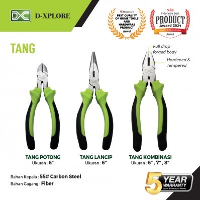 TANG KOMBINASI GG FIBER D-XPLORE - 6 inch/PERALATAN TUKANG/PERKAKAS