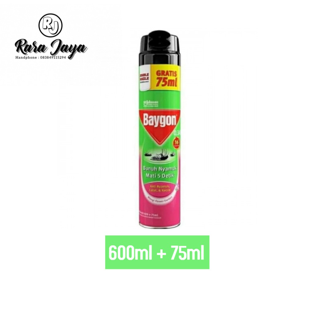 NEW Baygon 600ml 75ml /Baygon Aerosol Flower Garden / Baygon Anti Nyamuk / Baygon Spray 600ml  75ml