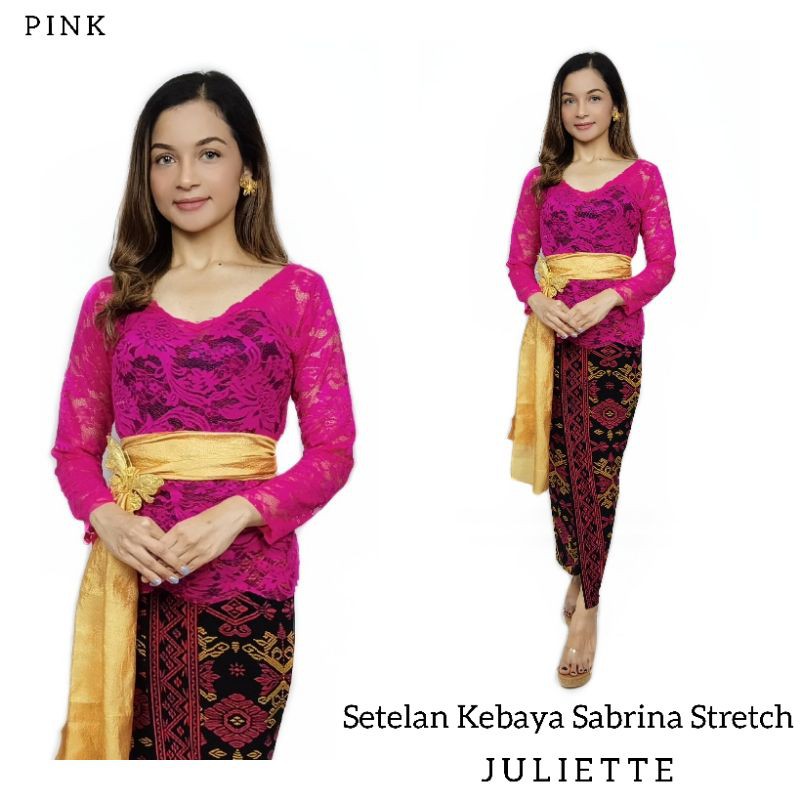 Setelan Kebaya Bali Lengan Panjang Sabrina Stretch Juliette