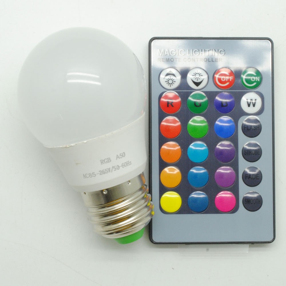 LAMPU TIKTOK led RGB remote 10W bohlam warna 10W Warna warni bulb RGB multicolour