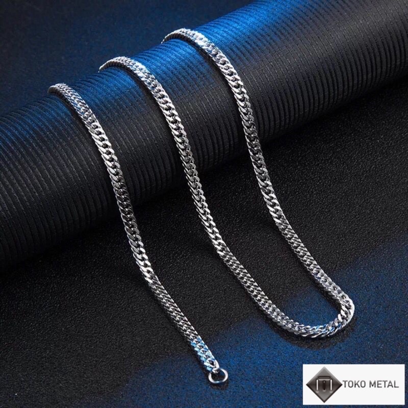 Kalung 100%Titanium Rantai Pria Anti Karat 45 Cm 50 Cm 60 Cm [ Toko Metal ]