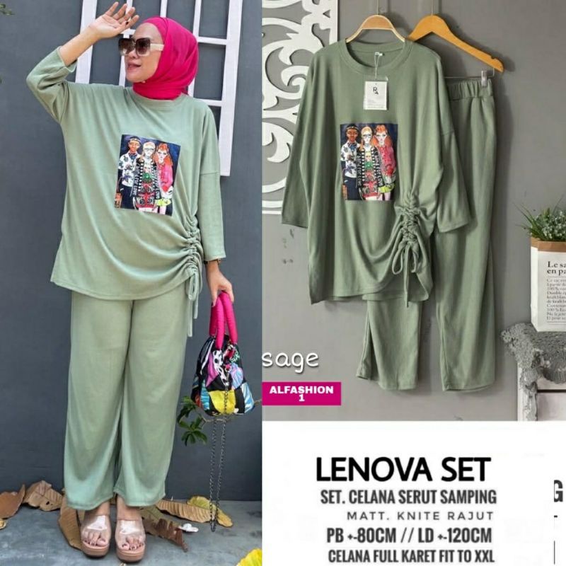 Lenova Set, SETELAN WANITA OVERSIZE JUMBO SUPER CANTIK MODIS FIT XXL XXXL LD 120-140 BAHAN KNITE RAJUT IMPORT TERMURAH OOTD