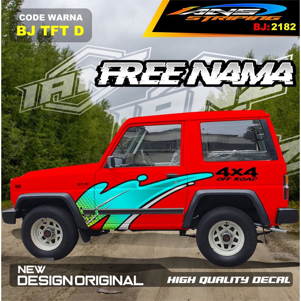 DECAL STIKER MOBIL TAFT TAF / STIKER VARIASI BODY MOBIL KATANA / STIKER MOBIL FEROZA, JEEP , ESCUDO, TAFF / STIKER MOBIL