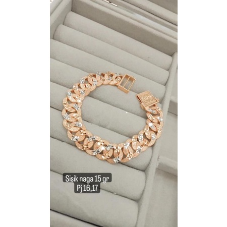 gelang sisik naga ukir mas 375%
