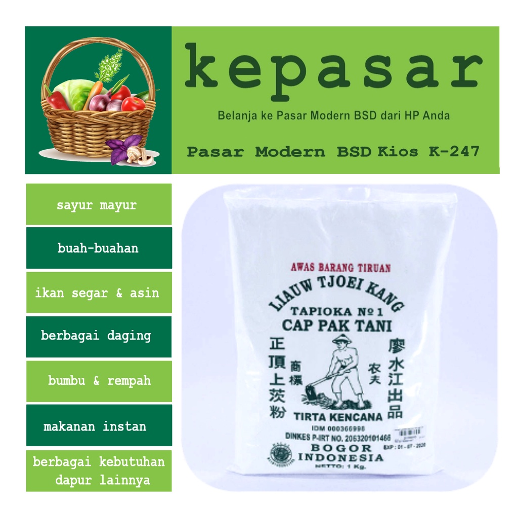 

Tepung Tapioka Cap Pak Tani 1kg