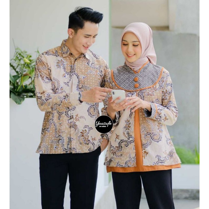 Couple Batik Nyaman Halus Katun Terbaru Seragam Pernikahan Hajatan Keluarga Shanum Series01