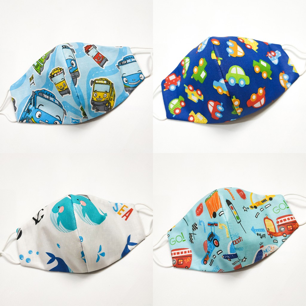 Masker Katun Motif ( TAYO , CARS , DOLPHIN )