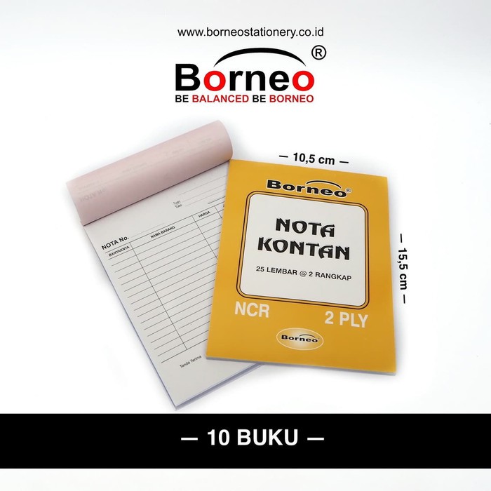 NOTA KONTAN KECIL BORNEO 2 PLY/ RANGKAP 2 ISI 10 PER PACK