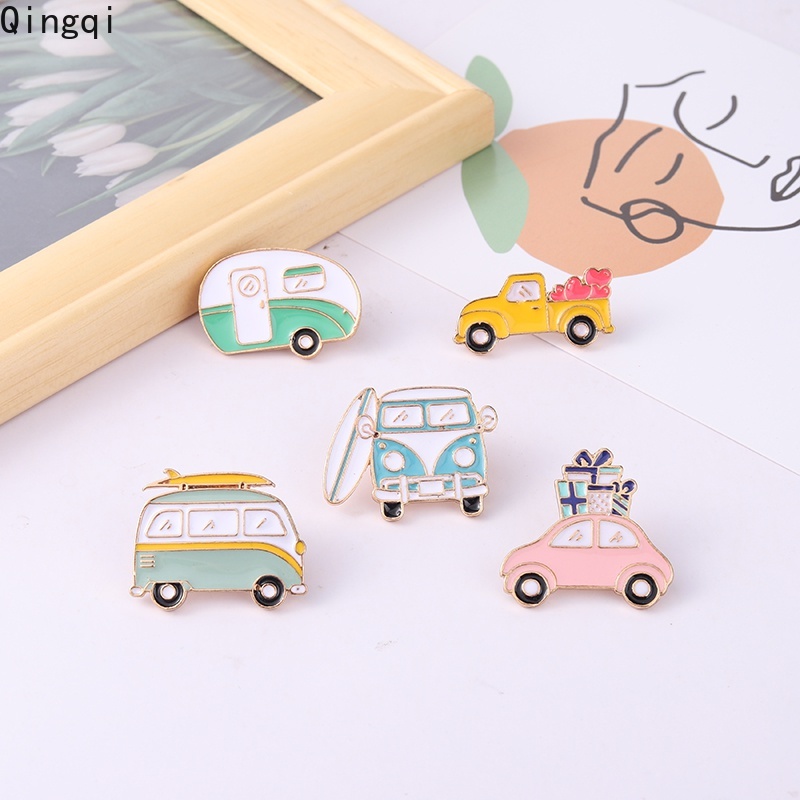 Bros Pin Enamel Desain Kartun Bus Camper Travel Adventure ​Bros Pin Enamel Desain Kartun Lucu Untuk Anak Unisex