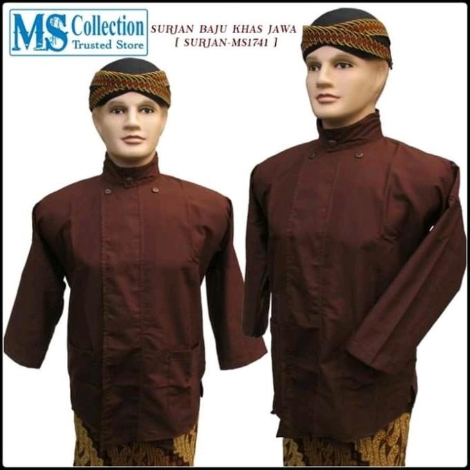 baju surjan coklat polos BERKAH