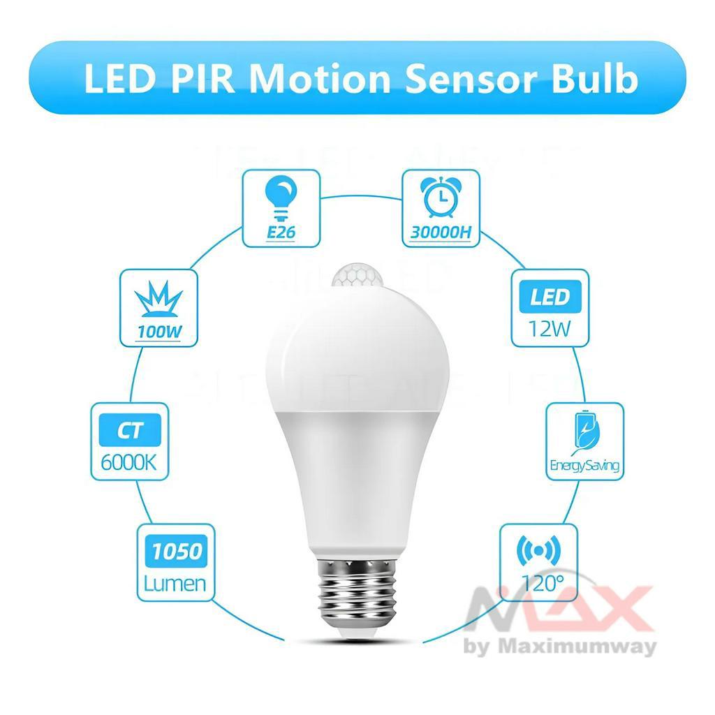 PIR Bohlam LED dengan sensor gerak auto on &amp; off ada yang lewat Warm White 12W 220V listrik PLN E27 fitting Security Motion Sensor Bulb LED lamp PIR Sensor Light Auto ON/OFF Night Light For Home Parking Lighting