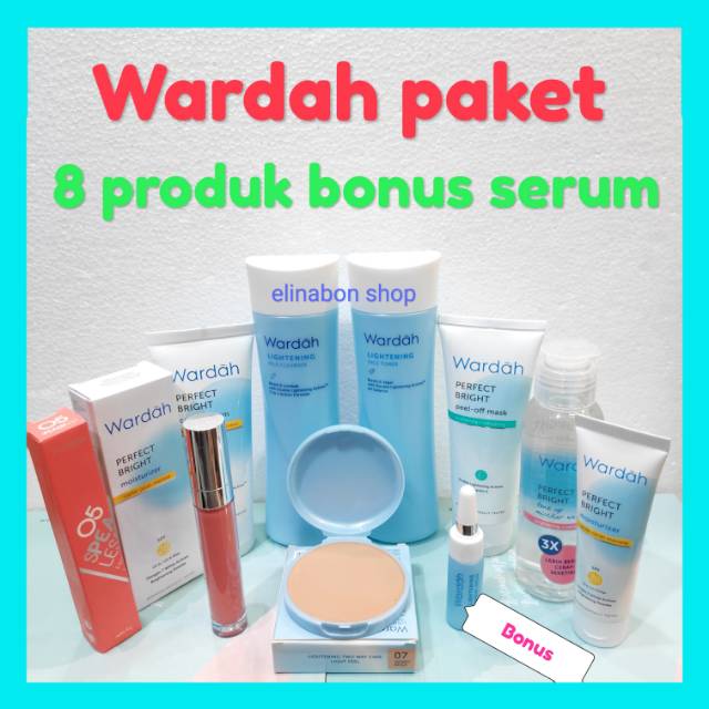 Wardah paket 8 produk bonus serum