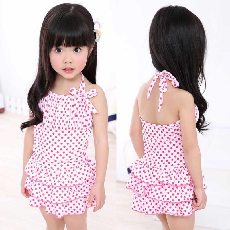 Baju renang anak perempuan import motif polkadot