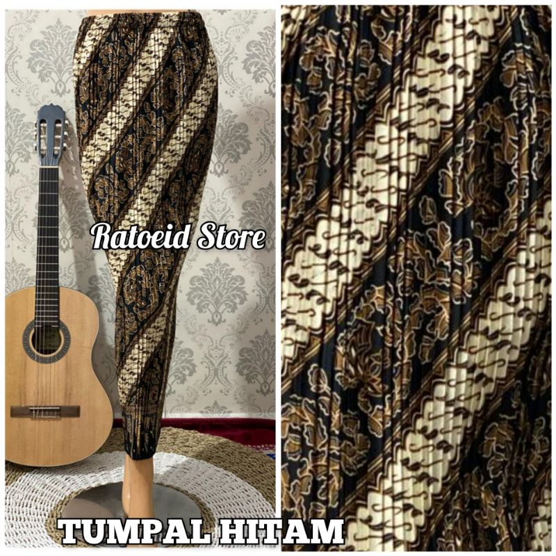 [200 Motif - Part 01] Rok Plisket Batik Panjang / Rok Batik / Rok Kebaya / Rok Wisuda / Bawahan Kebaya / Bawahan Batik / Rok Kondangan / Rok Pengantin / Rok Akad / Rok Lamaran / Rok Span / Rok Prisket Batik Jumbo Batik Production Original By Ratoeid Store-NO.17 Tumpal hitam