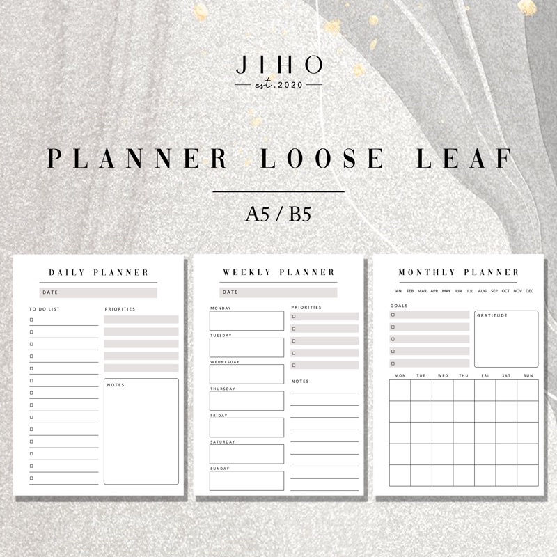 

Minimalist Planner Loose Leaf Binder