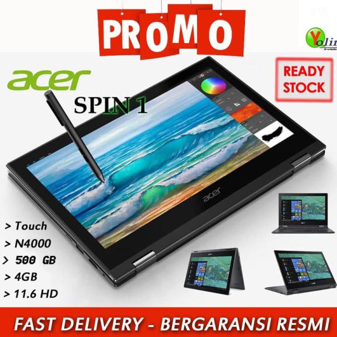 LAPTOP ACER SPIN 1 SP111-33 N4000 4GB 500GB 11.6 TOUCH WIN10