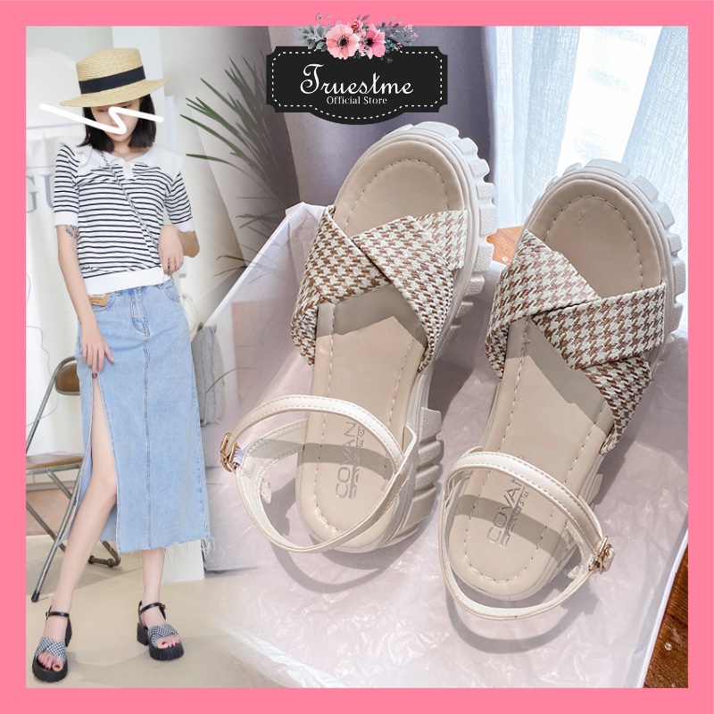 cod   bayar ditempat   147 sandal wanita import premium quality casual santai sandal wedges tali fas