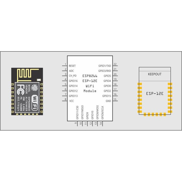 ESP8266 ADAPTER PLATE FOR ESP-07 ESP-08 ESP-12