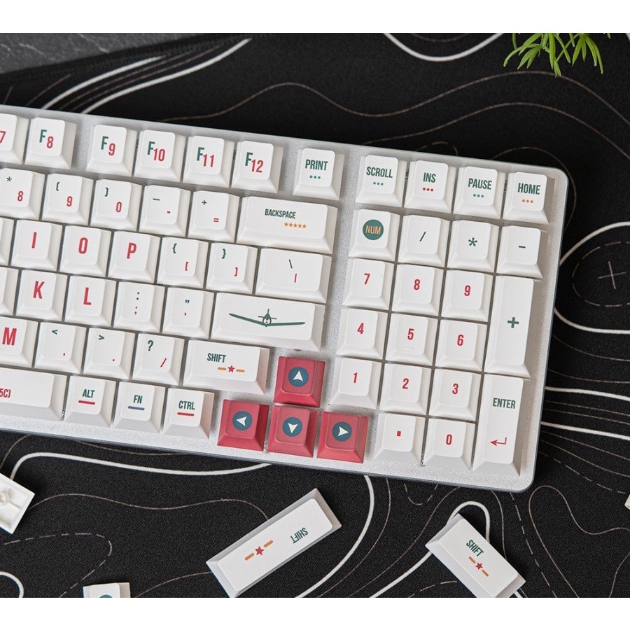 Yiqi Airplane PBT Dye-sub Keycaps 126 set Cherry Profile