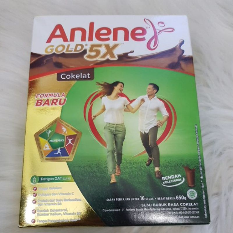 ANLENE GOLD 5X RASA VANILA DAN COKELAT 640gr