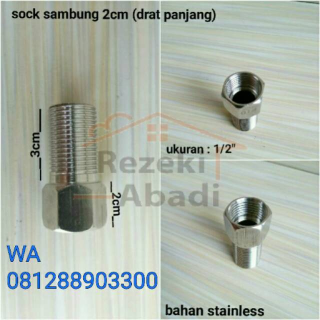 Sock Sambungan / Drat Panjang / Sambungan Pipa / Fitting