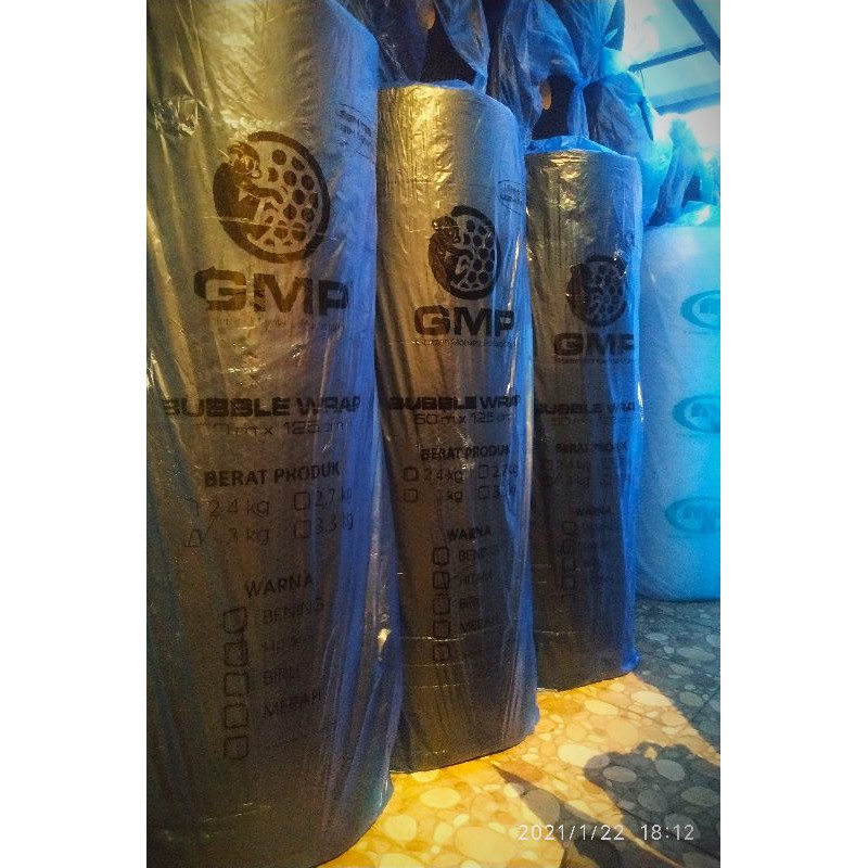 

bubble wrap GMP murah 3kg ukuran 125cm x 50m