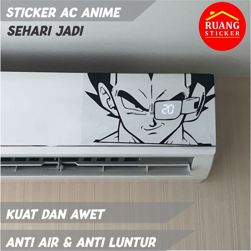 STIKER AC AIR CONDITIONER ANIME GOKU ONE PIECE JUJUTSU KAISEN LUFFY GOJO HOLOGRAM/NON HOLOGRAM CUSTOM STICKER