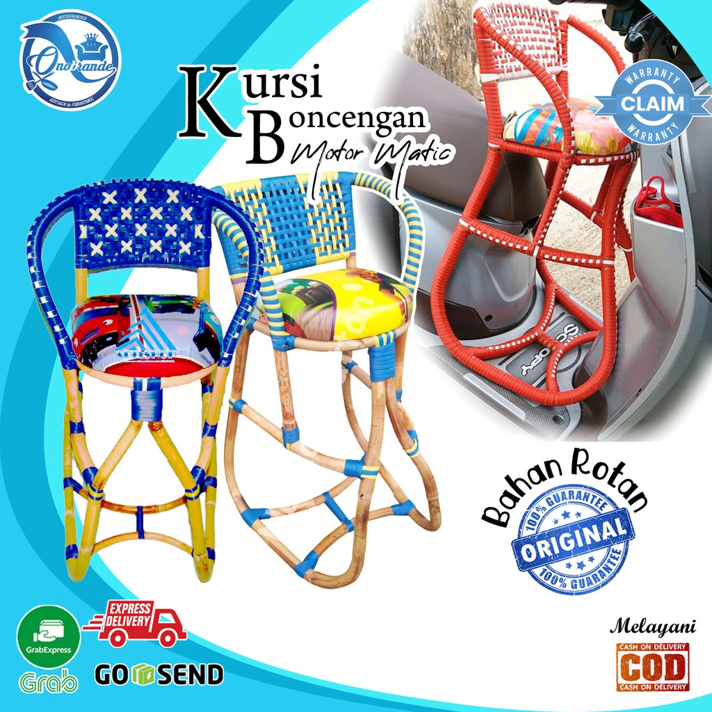 Jual Kursi Boncengan Motor Matic Untuk Anak Bahan Rotan Dan Busa Empuk