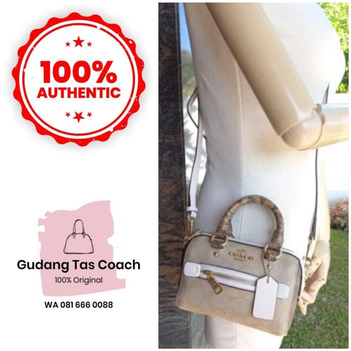 Bag Canvas - Tas Coach Original Micro Rowan Crossbody In Signature Canvas