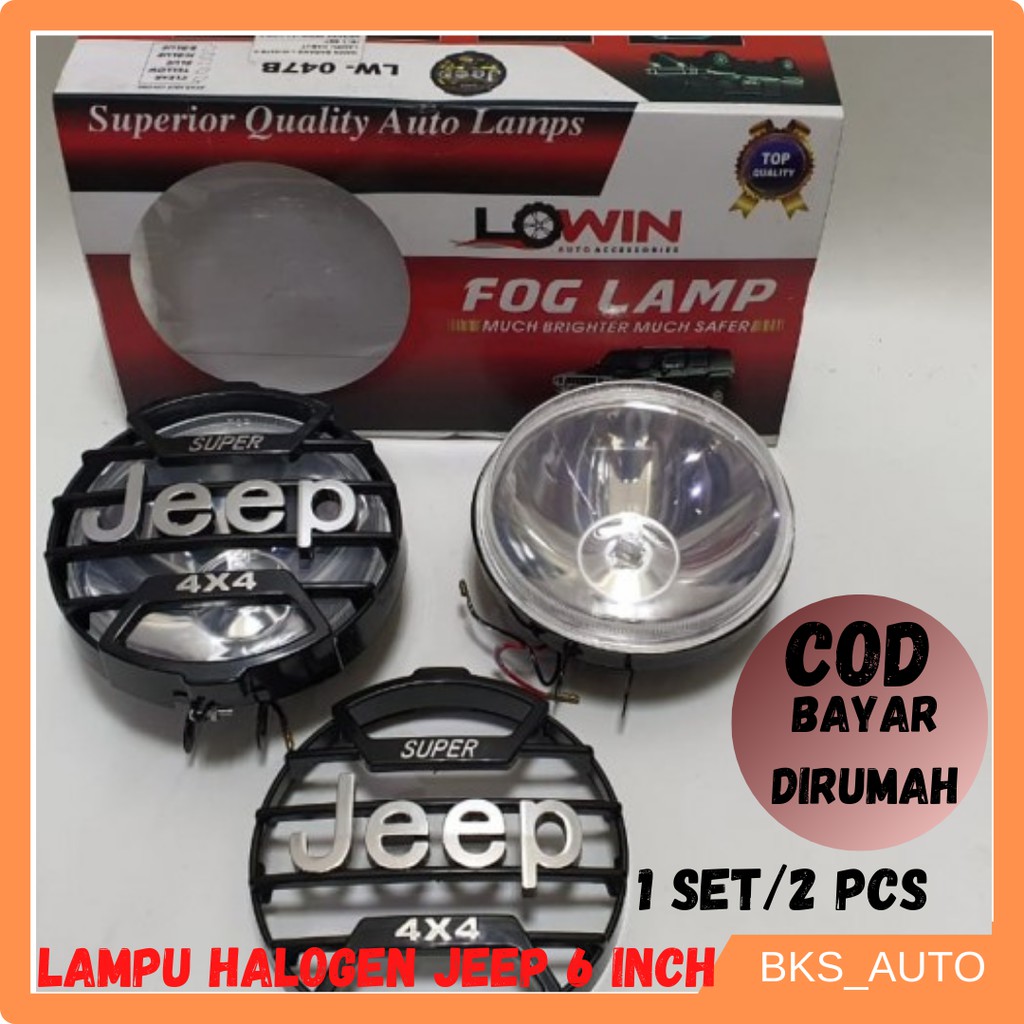 Lampu Variasi Halogen mobil Jeep 6 inc Putih