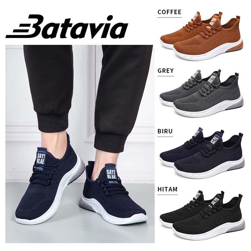 Batavia Sepatu olahraga impor premium laki terbaru rajut adem antislip antiaus sepatu lari dan sekolah anak B10