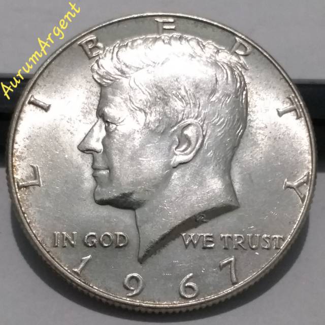 SA64-- 1 PC KOIN PERAK KUNO ASLI HALF DOLLAR KENNEDY TH 1967. -- SILVER COIN --