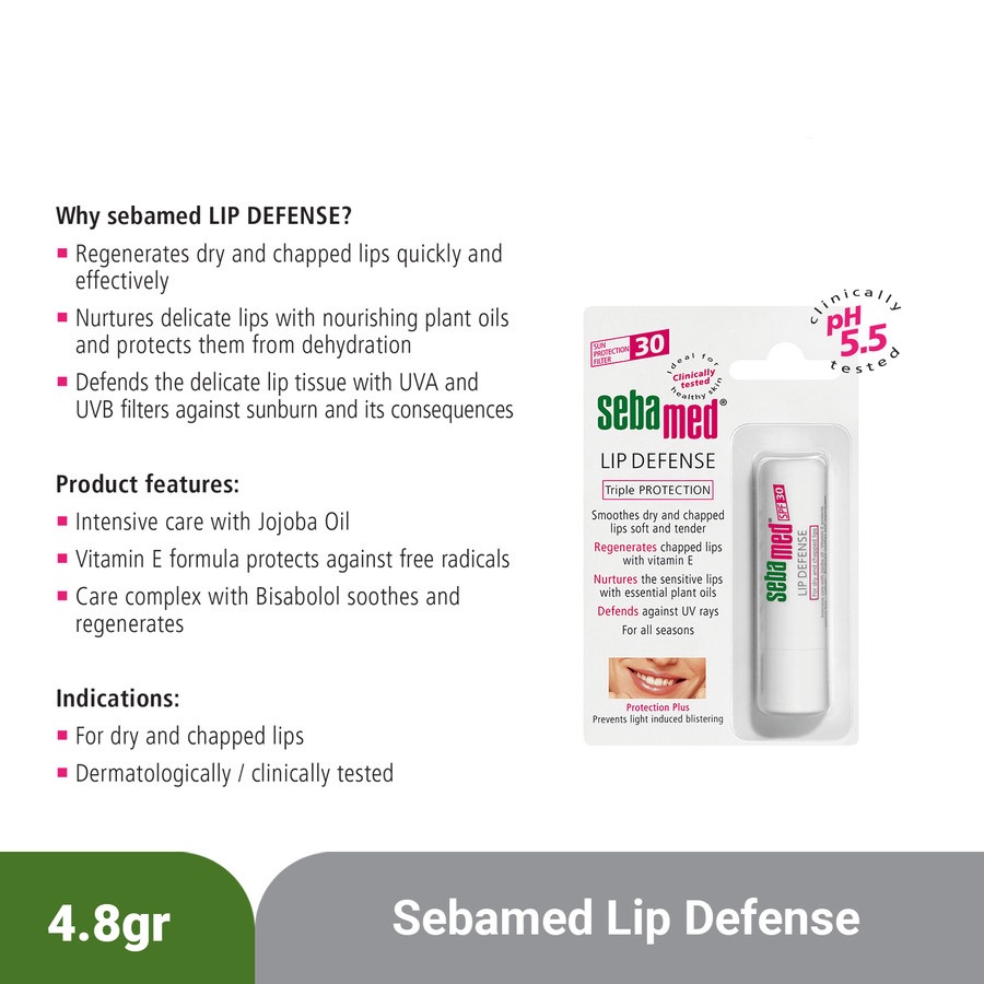 PELEMBAB BIBIR SEBAMED 4,8GR LIP CARE STICK SPF 30