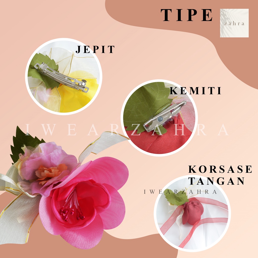 BROS BUNGA ROSE - Hiasan Bunga Bros Jepit Kemiti Warna Warni Cantik Murah