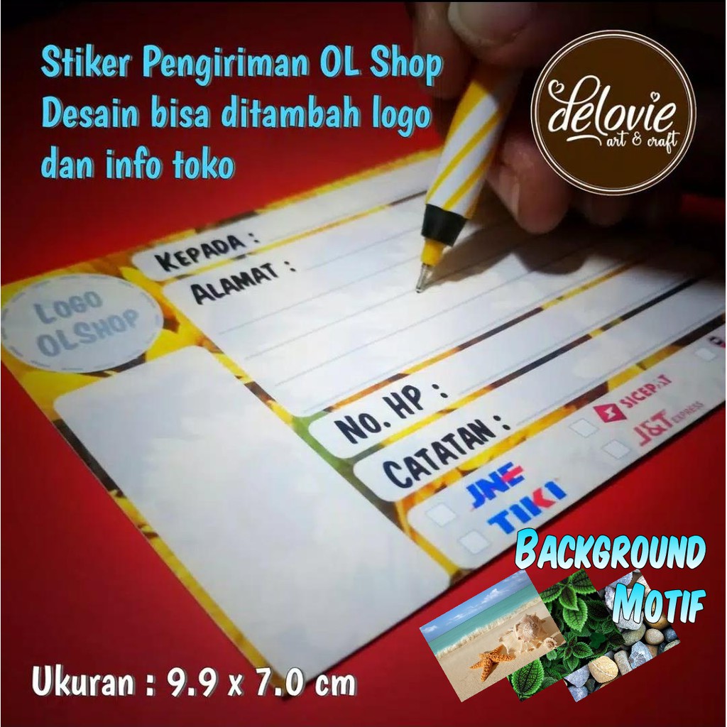 

delovie.art Stiker Pengiriman Olshop Shipping Sticker Motif Daun / Batu / Pantai