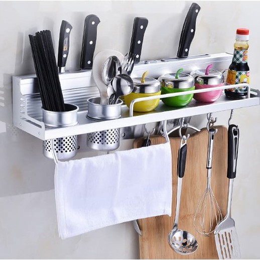 Rak Dapur Rak Dapur Gantung Rak Bumbu Rak Dinding Dapur Rak Piring Pisau Alumunium Serbaguna