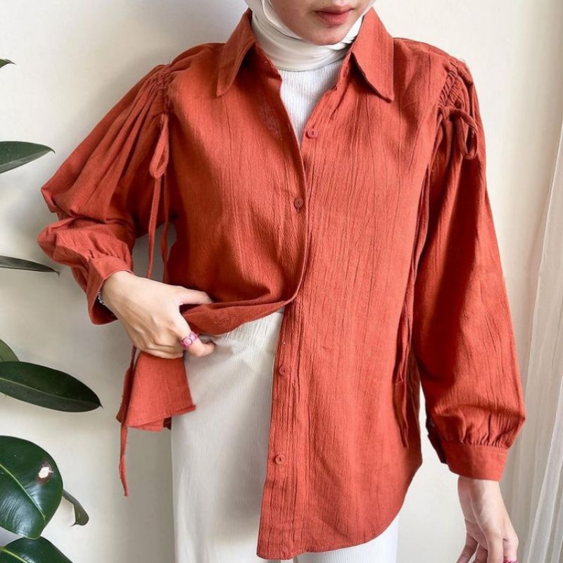 SHEILA TOP BLOUSE // AVARA KEMEJA CRINCLE VARIASI SERUT