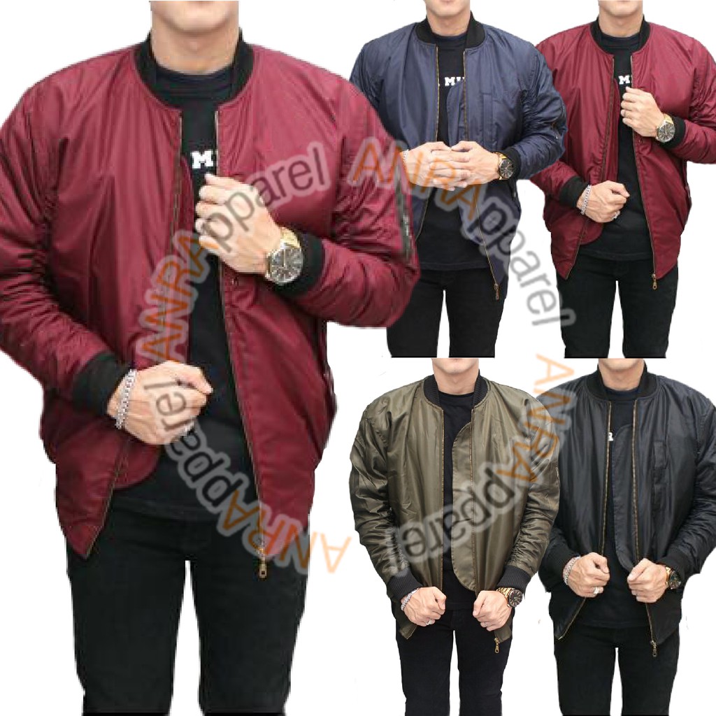 BOMBER POLOS JAKET PRIA | Jaket  Bomber Polos Cowok