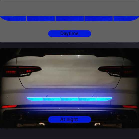 LARATH Nano Car Reflective Sticker Warning Strip Trunk Exterior - 1181-Biru