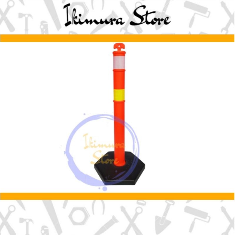 Traffic Stick Cone Rubber Base Hitam 115cm