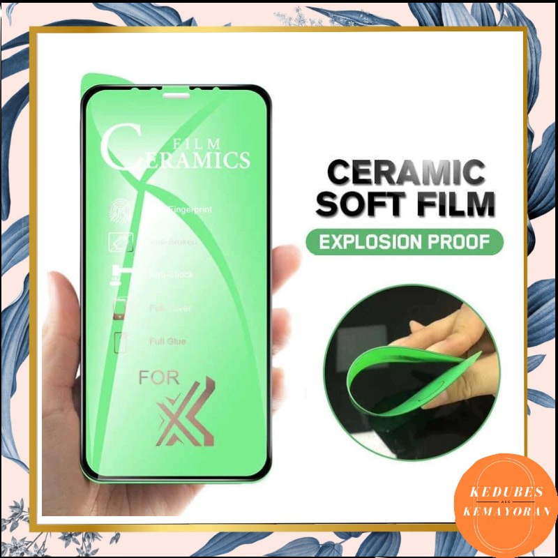 TEMPERED GLASS CERAMIC HIJAU FOR IPHONE 11 Pro Max/X/8+/XR/12 Pro Max/11 Pro/XS/7/7+ PREMIUM QUALITY