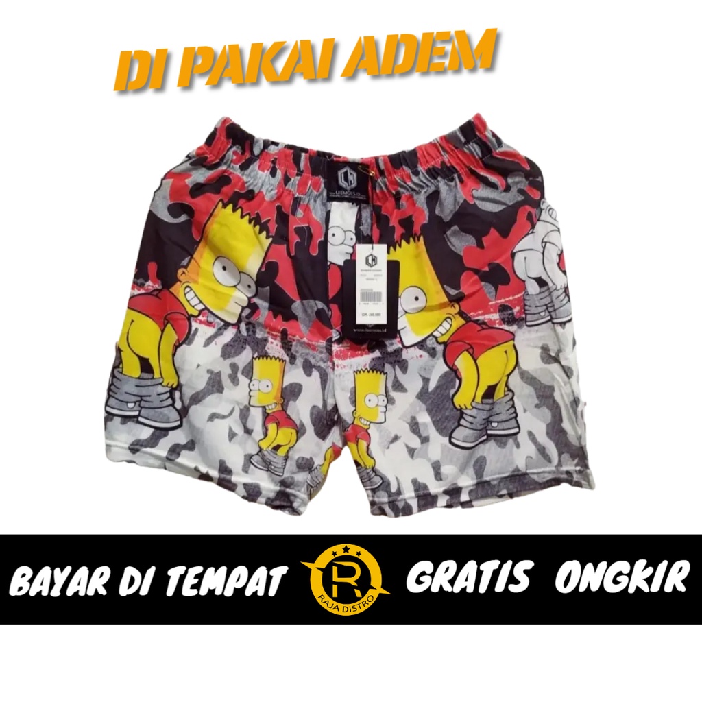 Celana Pendek Boxer Pria Surfing Distro Kolor Cowok Premium Renang Pantai Santai Motif Kartun