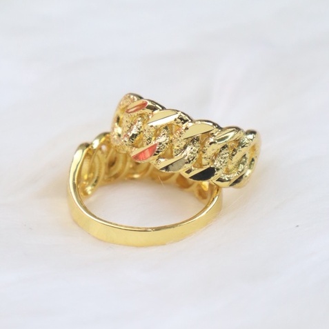 Cincin Rantai Yaxiya Cincin Rantai Wanita Gold Perhiasan Cincin B8