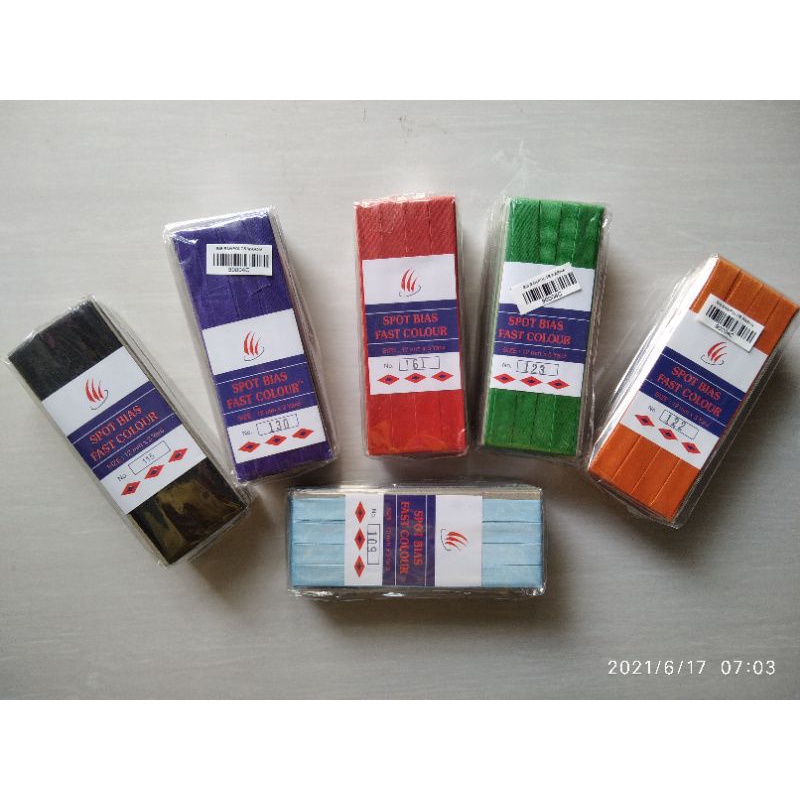 Bisban polos satin lebar 12 mm